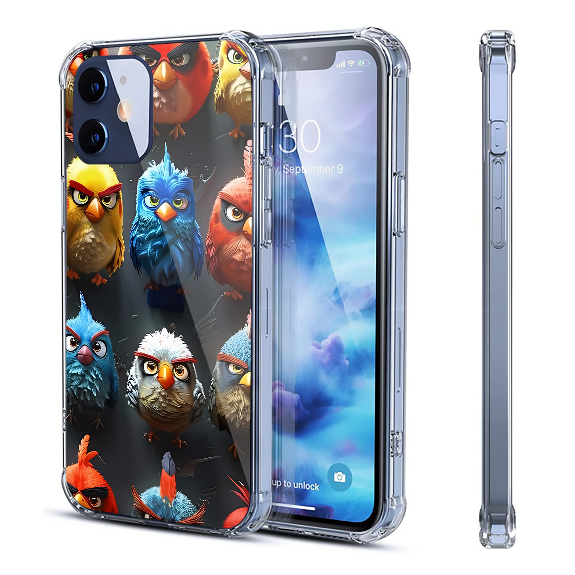 （画像用） Angry Birds アングリーバード 【iPhone 12シリーズ対応】透明スマホケース（クリアソフトケース）